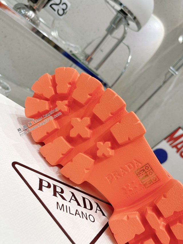 Prada高端女鞋 普拉達2022最新春夏鋸齒羅馬編織厚底橡膠涼鞋 dx3266
